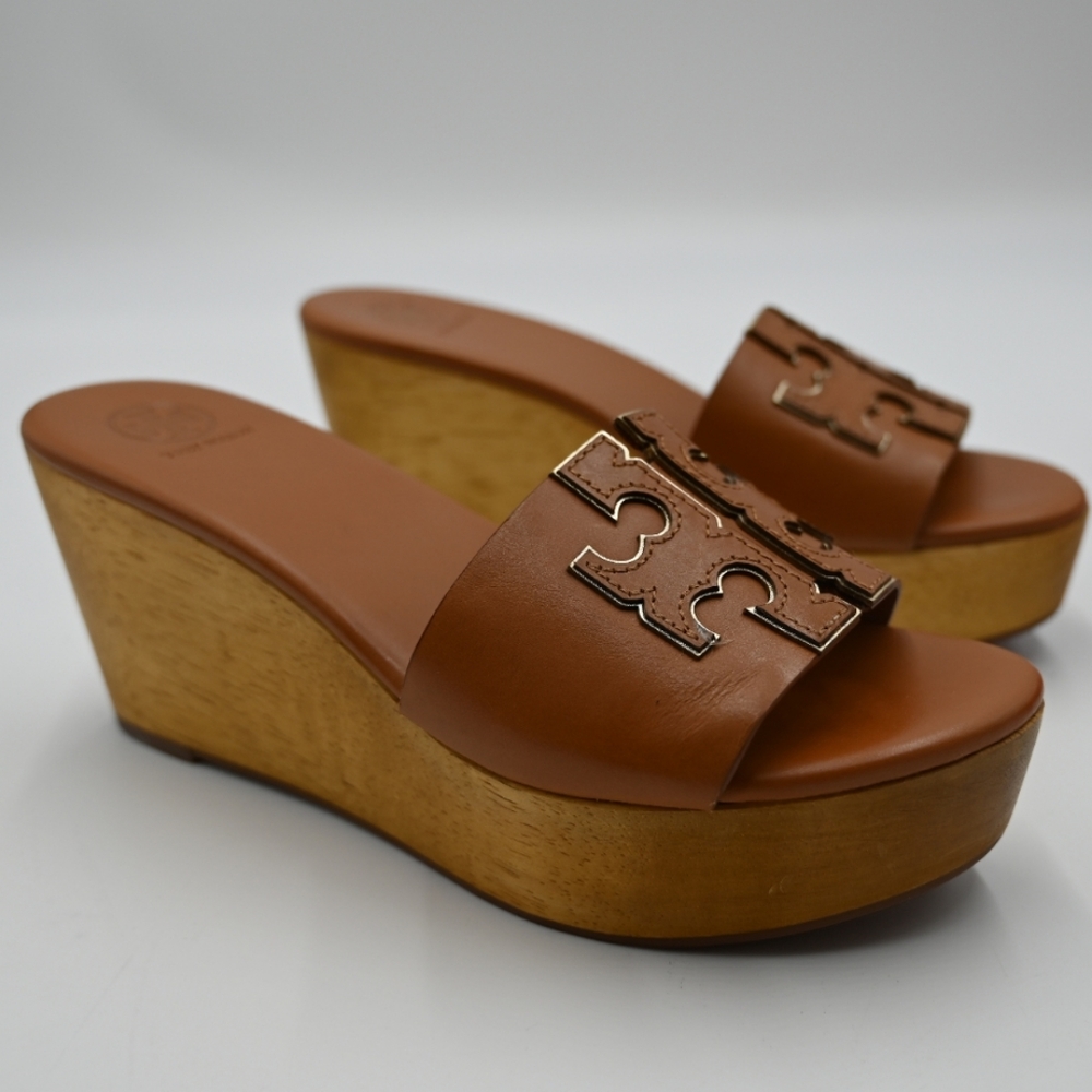 EUC Tory Burch Tan Wedges in box - Picture 7 of 13